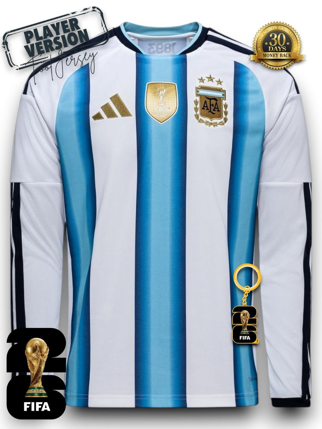 Argentinien WM 2026 Trikot Spielerversion - Langarm