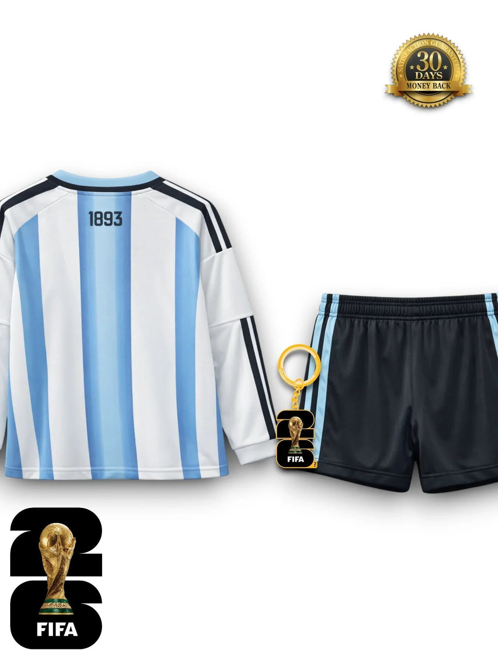 Kinder-Set Argentinien WM 2026 Trikot - Langarm