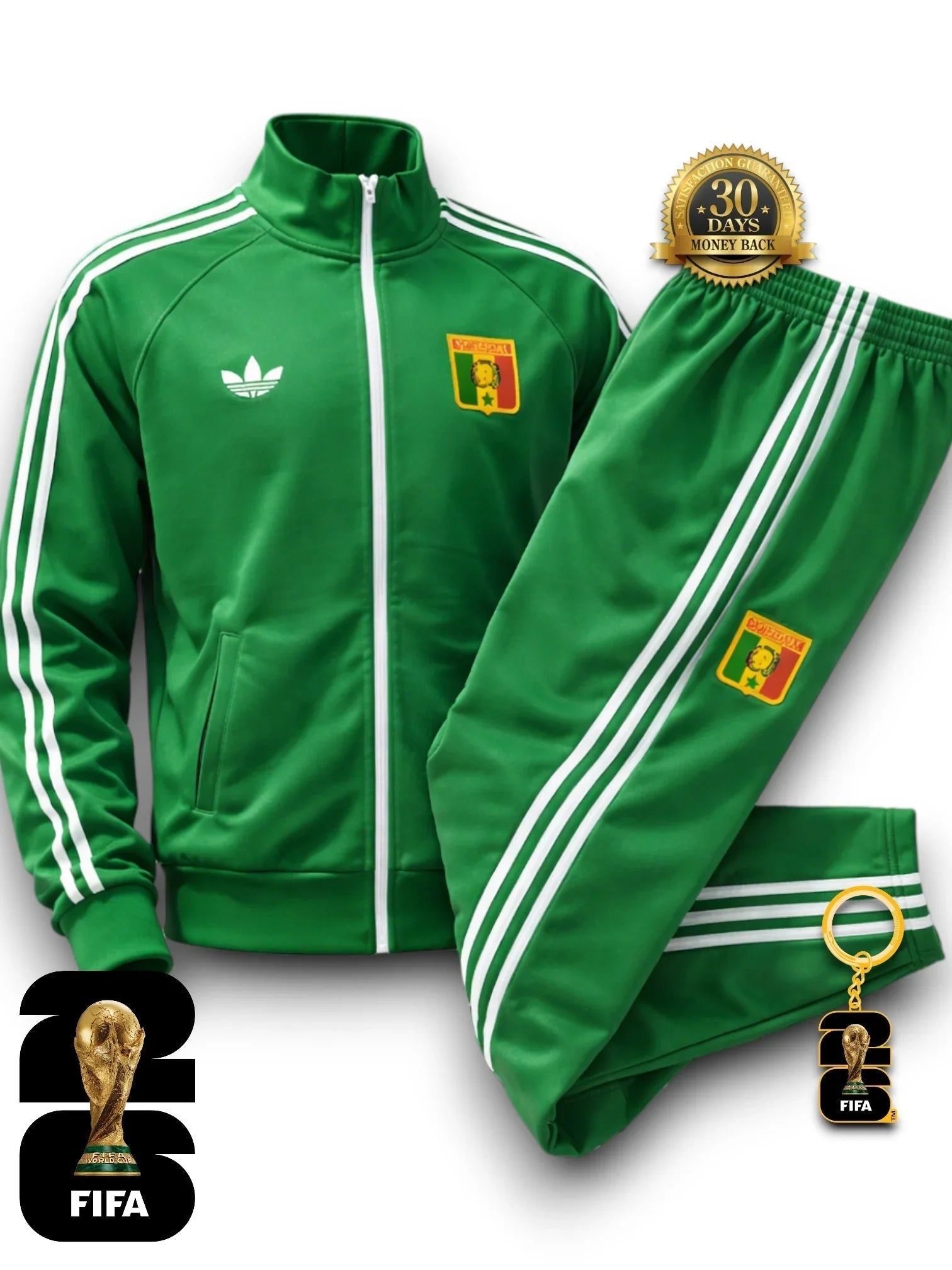 Senegal WM 2026 Kapuzenpullover-Trainingsanzug Grün Jacket