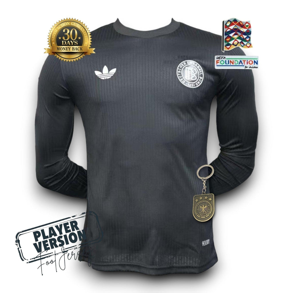 Deutschland 125th Jubiläum Player Trikot Langarm Schwarz
