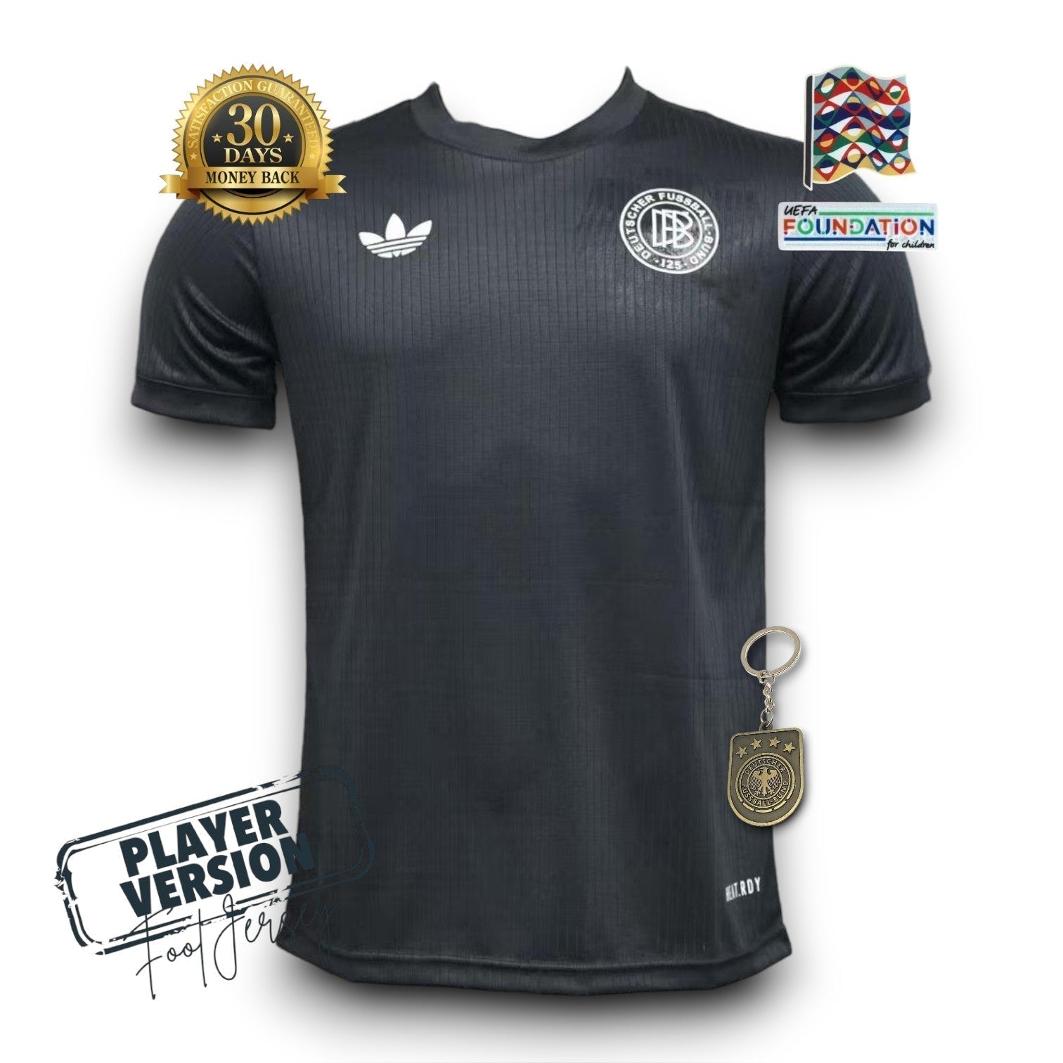 Deutschland 125th Jubiläum Player Trikot Schwarz