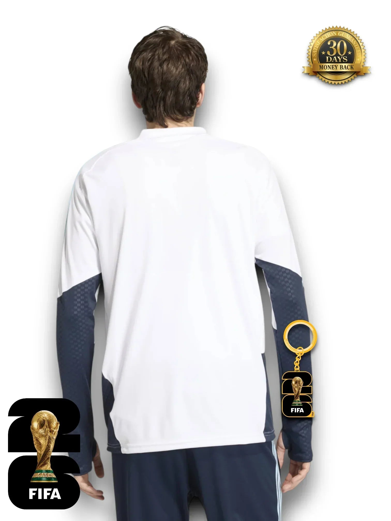 Argentinien WM 2026 Halbzip-Trainingsanzug-Set Weiß